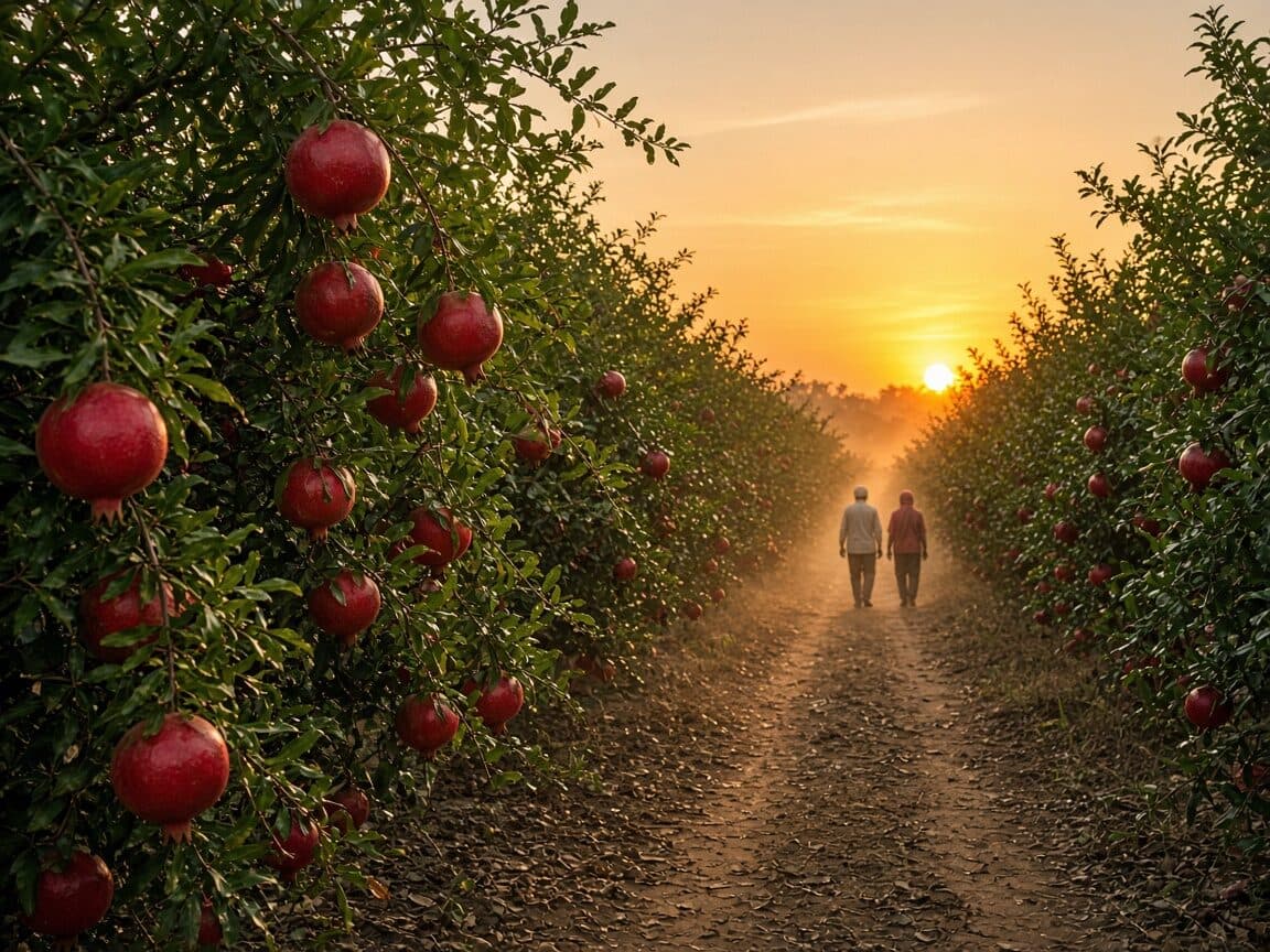 Pomegranate orchard on a GlobalGAP farm