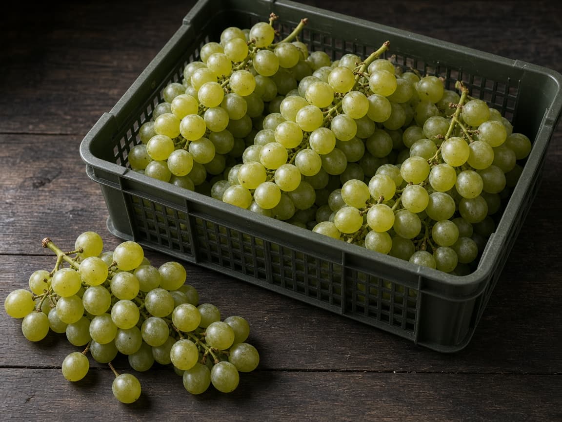 Maharashtra table grapes in an export punnet